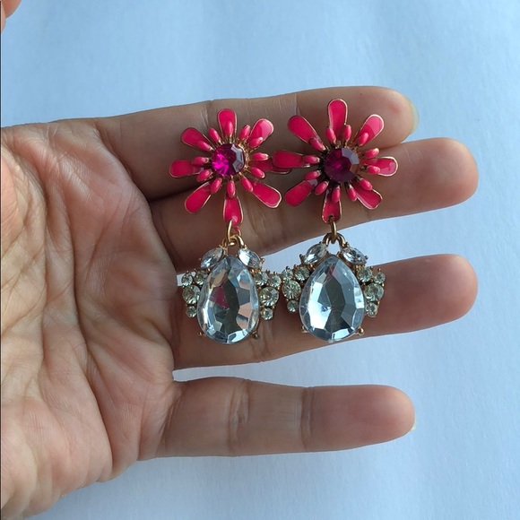 NWOT flower stud dangle drop earrings - Picture 3 of 4